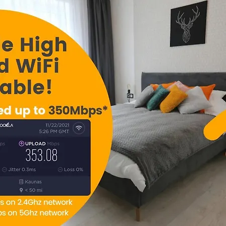 Comfy 2 - Free Parking - 350mbps Wifi - Netflix * Kaunas